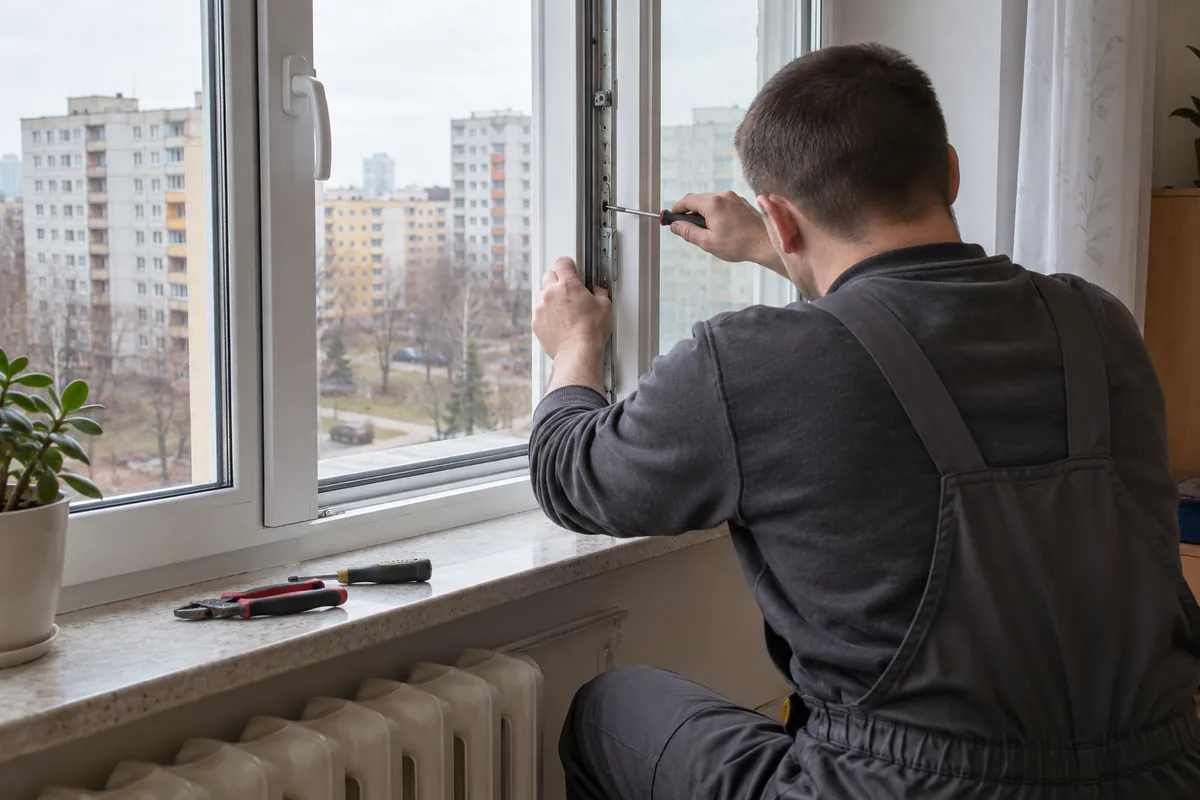 Naprawa okna PCV w mieszkaniu w bloku